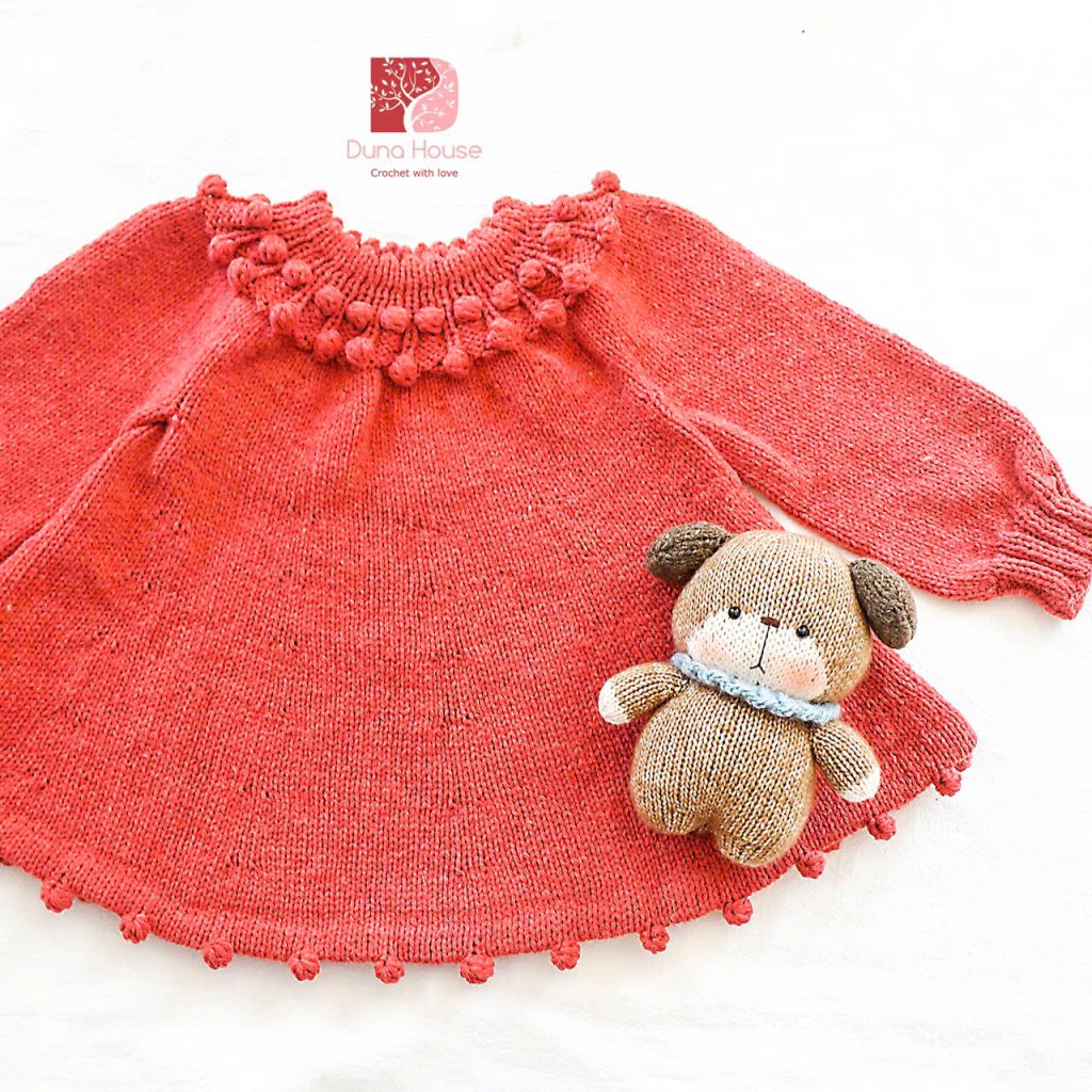 Áo len đan tay Bobble, áo váy đan len đẹp cho bé - Duna House Viet Nam